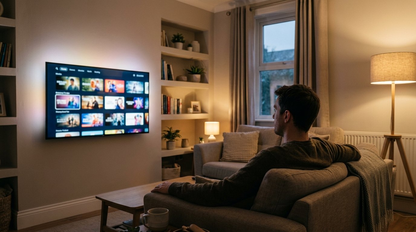 iptv devices uk: streaming setup on a television